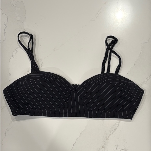 Favorite Daughter | The Ex-Boyfriend Bra Black Pinstripe | Size XS - Picture 3 of 8